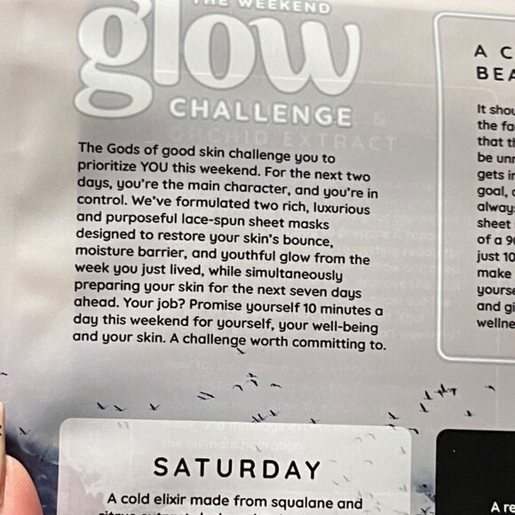 Dew Of The Gods New The Weekend Glow Challenge 2 Lace Spun Sheet Masks Set - Picture 5 of 7